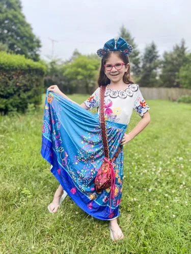 Vista 8 de keaiyouhuo Disfraz de Mirabel 3T-12T para cosplay disfraz de Isabela Luisa Dolores tía Pepa vestido Madrigal para la familia Halloween