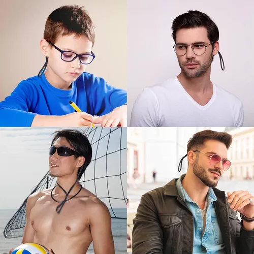 Vista 6 de Paquete de 10 correas ajustables para lentes alrededor del cuello, cordón universal para gafas, cadena para gafas de sol, cordón retenedor de gafas