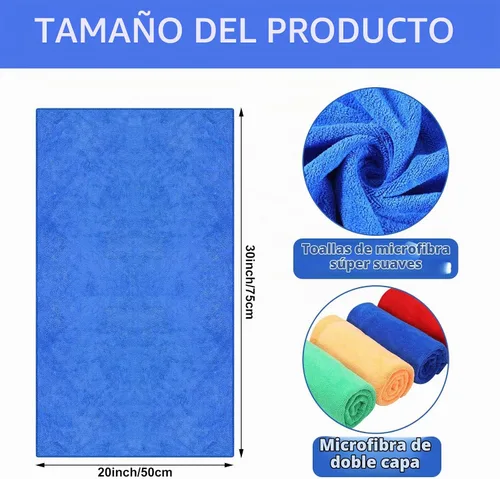 Vista 3 de SmoothNovelty 10 piezas de paño de limpieza de microfibra extra grande de 30" x 20" toalla de microfibra grande para piso reutilizable lavable sin