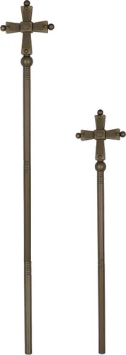 Vista 4 de Pope Cross Bastón para disfraces, 45 pulgadas, plástico bronce