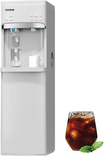 Vista 9 de Dispensador de enfriador de agua 4 en 1 de agua caliente/frío/habitación con máquina de hielo, carga inferior, capacidad diaria de 22 libras
