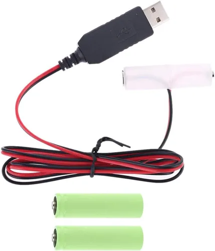 Vista 10 de LR6 AA Eliminador de batería USB Cable de fuente de alimentación reemplazar 1-4pcs 1.5V AA Batería (2AA)