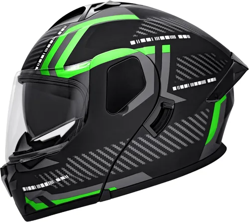 Vista 10 de Cascos modulares abatibles de doble visera para motocicleta, de cara completa, para adultos, BMX, de cuatro ruedas, para hombres y mujeres, aprobado