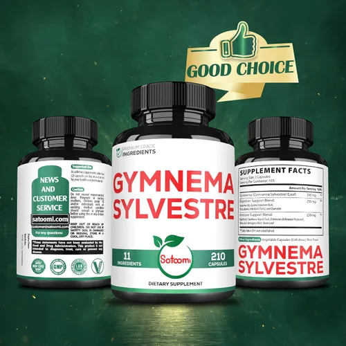 Vista 6 de Satoomi 1000mg Gymnema Sylvestre Suplementos - 210 Cápsulas - Extracto de Gymnema 20:1 con berberina HCl, Quercetina y más - Apoyo para la salud