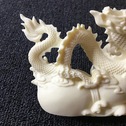 Vista 4 de Escultura de estatua de dragón blanco, dragón auspicioso del zodiaco chino, decoración de oficina en casa, regalo de negocios