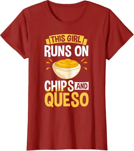 Vista 20 de Queso Dip Camiseta Chile con Queso Salsa Mexican Chips Chile con Queso, Negro, S