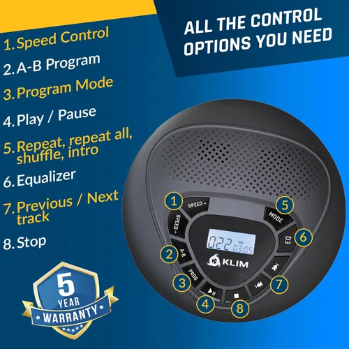 Vista 7 de Altavoz reproductor de CD portátil, recargable, tarjeta SD, AUX, para el hogar y el coche Sin Bluetooth