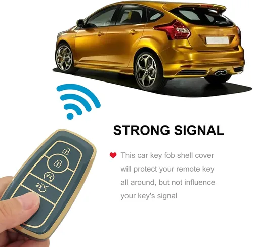 Vista 4 de Funda para llavero Ford con llavero de TPU suave, protección completa, compatible con Ford Escape Expedition Explorer F-150 F-250 F-350 F-450 F-550