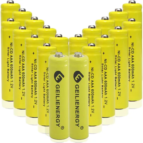 Vista 10 de Pilas de luz solar AAA NiCd AAA 1.2V 600mAh Triple A baterías recargables para lámpara solar luces de jardín (paquete de 12)