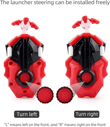Vista 2 de DYT Battling Tops Burst B-184 - Lanzador Bey personalizado LR Left Right Spin DB Layer System, B-11 Grip Metal Fusion Burst Starter String Launcher