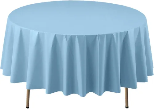 Vista 7 de Party Essentials Mantel redondo de plástico desechable de 84 pulgadas, 3 unidades, color negro
