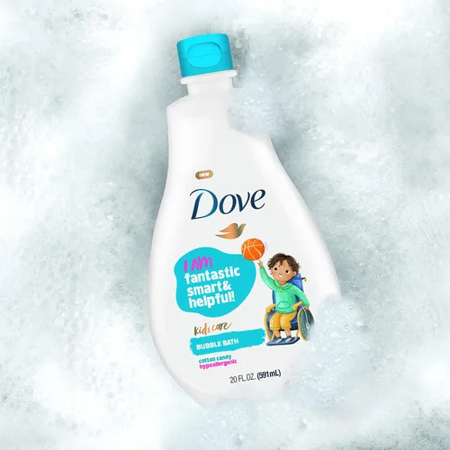 Vista 4 de Dove Kids Care - Baño de burbujas para niños, fórmula hipoalergénica de algodón de azúcar, 20 onzas