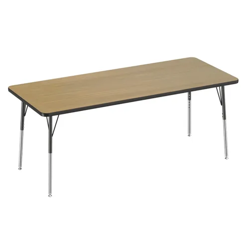 Vista 151 de FDP - Mesa rectangular para actividades escolares y de oficina (24 x 36 pulgadas), patas estándar con deslizadores giratorios, altura ajustable