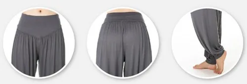 Vista 3 de Pantalones de harén modal súper suaves para mujer, pantalones elásticos de yoga, pantalones de baile, pantalones deportivos