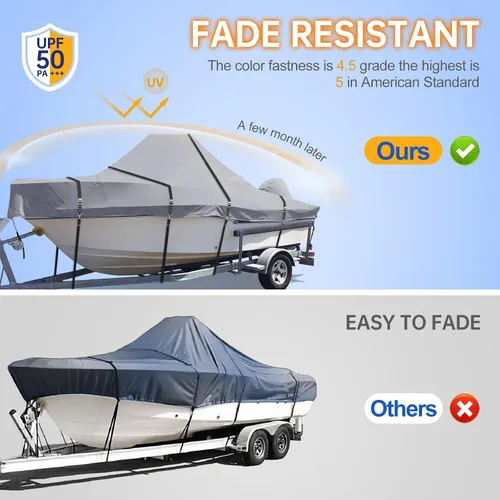 Vista 3 de 900D - Funda para botes con consola central, con correas de hebillas metálicas completas a prueba de viento, resistente para botes con consola