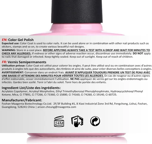 Vista 8 de AIMEILI Esmalte de uñas de gel sin hema, color nude, rosa con purpurina, tono de piel neutro, rosa brillante, natural, secado con LED UV para el 559