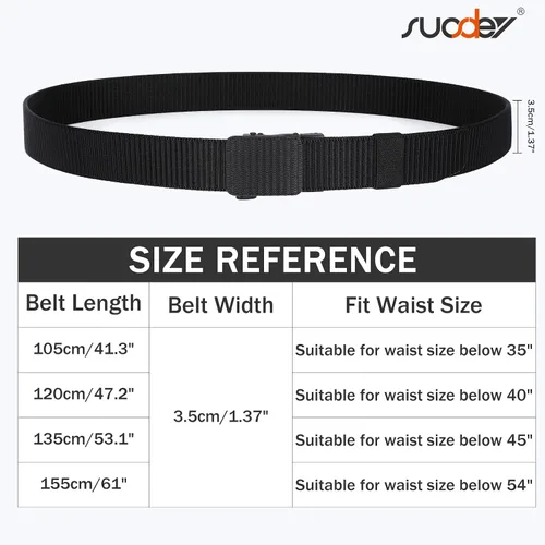 Vista 7 de SUOSDEY Cinturones de nylon para hombres Cinturón táctico militar de la web hebilla de metal resistente 1.5 pulgadas