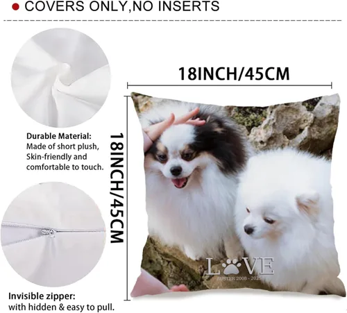 Vista 3 de Funda de almohada de sofá personalizada con mensaje personalizado que enriquece tu estilo de hogar mientras proporciona una idea de regalo cálida