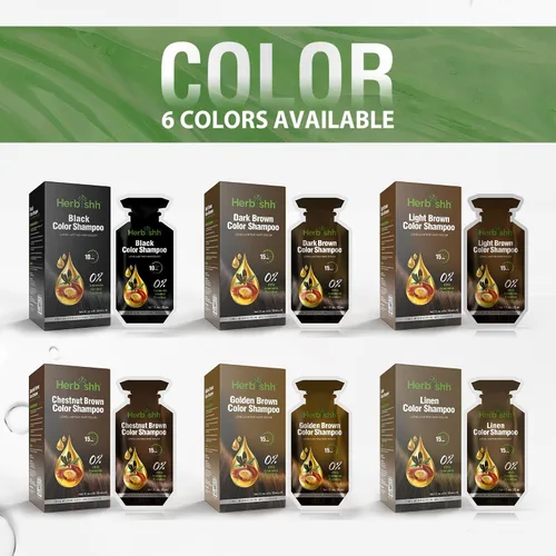 Vista 8 de Herbishh Champú de color para el cabello, 10 bolsitas + 1 bolsa de máscara de cabello de argán, tinte para el cabello 3 en 1, libre de PPD, fácil