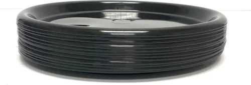 Vista 12 de Mintra Home Platos de plástico reutilizables (negro, pequeño paquete de 12 (6.5 pulgadas)