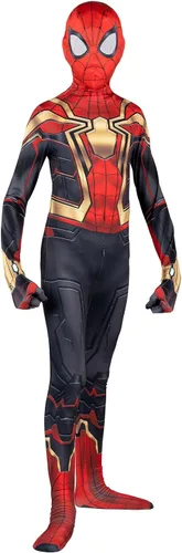 Vista 3 de Marvel - Traje Zentai integrado clásico de Spider-Man para niños, disfraz de Spiderman para Halloween