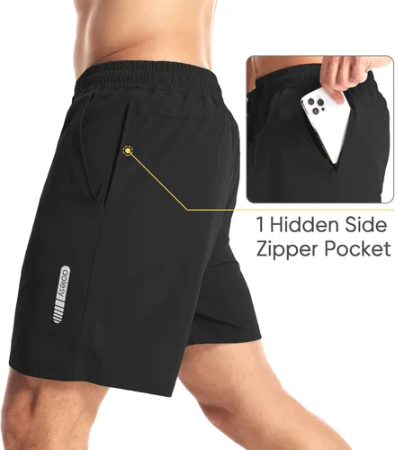 Vista 2 de Aolesy Pantalones cortos de entrenamiento para hombre de 7 pulgadas, pantalones cortos deportivos de secado rápido, ligeros, con bolsillos