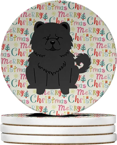 Vista 9 de Abyssinian Sand Terrier Merry Christmas - Posavasos grandes de piedra arenisca (4 unidades)