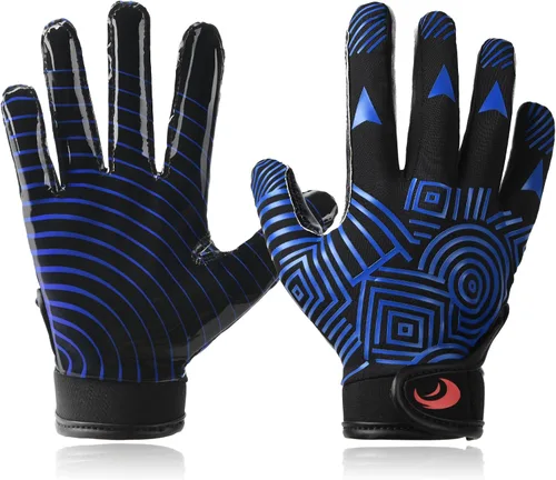 Vista 7 de Guantes de fútbol juvenil para niños, guantes receptores de agarre de silicona con capacidad de súper palo para la mejor experiencia de juego
