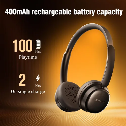 Vista 3 de ANC - Auriculares inalámbricos, batería de 100 horas, Bluetooth 5.4 con doble conexión, ligeros de 6.4 onzas para adultos, diseñados con diadema