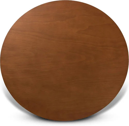 Vista 5 de Baxton Studio Kenji - Mesa de comedor redonda moderna y contemporánea de madera con acabado marrón nogal, 48 pulgadas de ancho