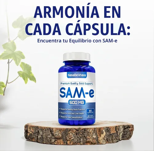 Vista 7 de SAM-E Suplemento de 500 mg Fácil absorción S-adenosil-L-metionina SAM-e 500mg para suplemento de apoyo óseo y estado de ánimo Fabricado
