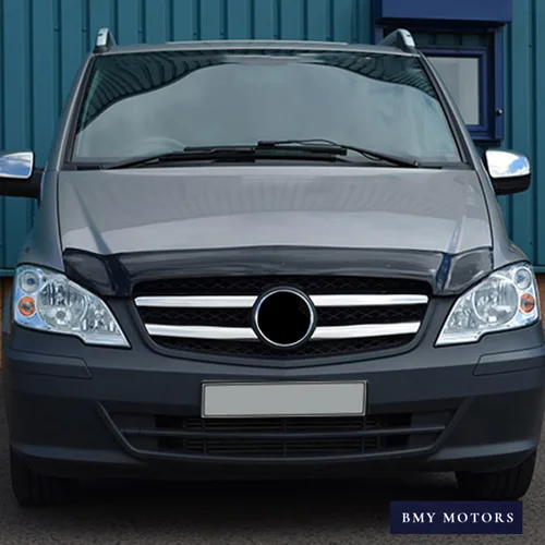 Vista 4 de BMY Deflector de capó/protector de insectos delantero compatible con Mercedes Benz Vito W639 2011-2014 Protector de capó Partículas e insectos