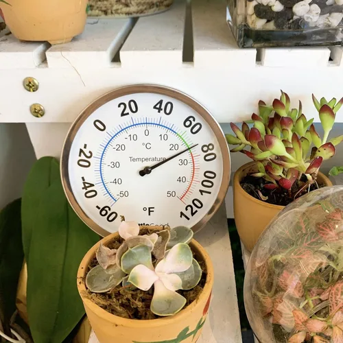 Vista 6 de Termómetro analógico de 5 pulgadas para interiores y exteriores, termómetro analógico para actualización de temperatura, termómetros de pared