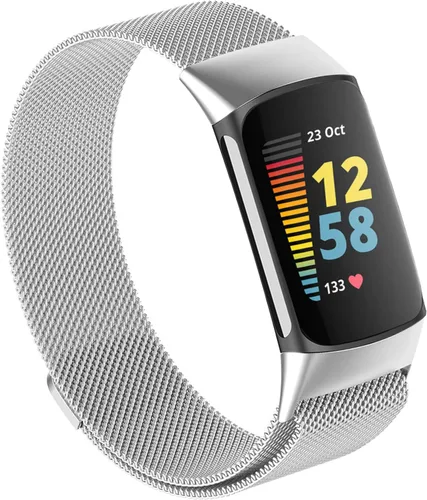Vista 8 de Bandas de malla compatibles con Fitbit Charge 5/Charge 6, correas de metal ajustables de acero inoxidable correas de repuesto para Charge 6/Charge 5