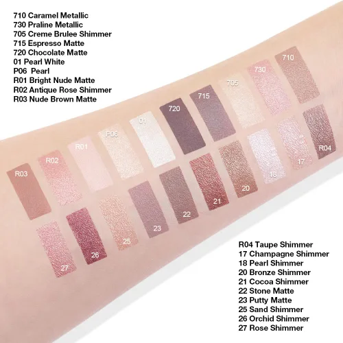 Vista 6 de evpct Paleta de maquillaje en pote de sombra de ojos en crema única para mujeres mayores, sombra de ojos de champán con shimmer, glitter metálico