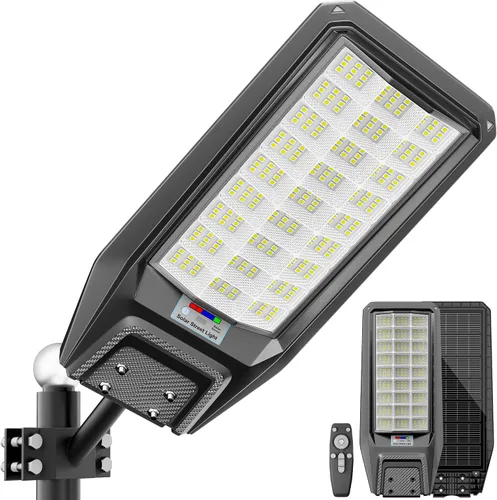 Vista 15 de Luz solar de calle de 7000 W, luces solares comerciales impermeables al aire libre, 200 luces LED de alto brillo, luces solares de estacionamiento