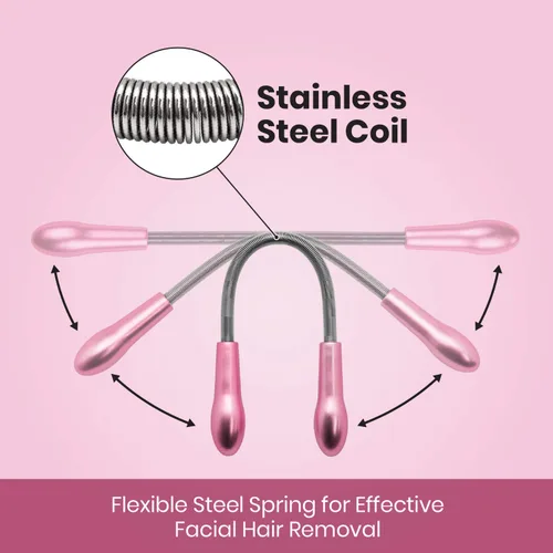 Vista 3 de Lindo Twist-N-Roll Tweezer - Herramienta de depilación facial de resorte, rosca natural, acero inoxidable, elimina el vello no deseado en el labio