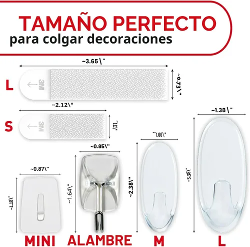 Vista 2 de Command Clear - Paquete de ganchos y tiras variados para colgar hasta 19 artículos, organiza sin daños