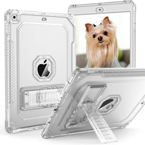Vista 10 de ZoneFoker Funda para iPad de 9ª generación, para iPad de 8ª/7ª generación de 10.2 pulgadas Funda 2021/2020/2019, transparente con purpurina