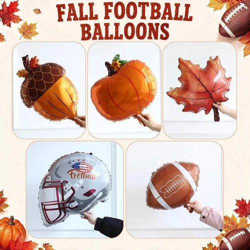 Vista 3 de Fall Football Party Balloon Arch Kit,137Pcs Autumn Burnt Orange Ruby Red Fall Season