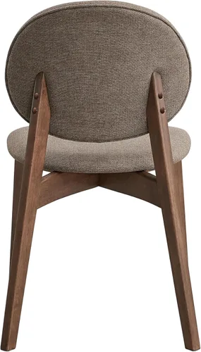 Vista 6 de Acme Hadasa - Silla auxiliar de lino y madera en color marrón y nogal (juego de 2)