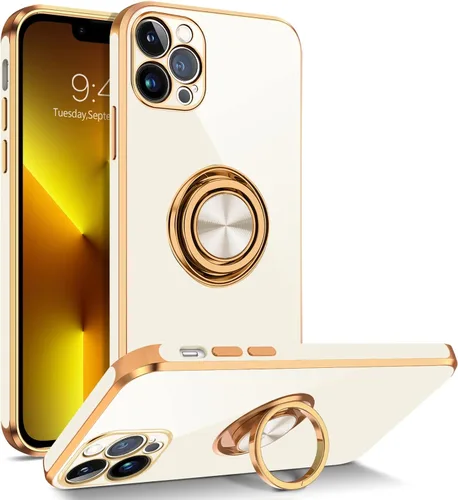 Vista 10 de BENTOBEN Funda para iPhone 13 Pro, iPhone 13 Pro, ajuste delgado, soporte de anillo de 360°, atril, soporte magnético para automóvil, soporte