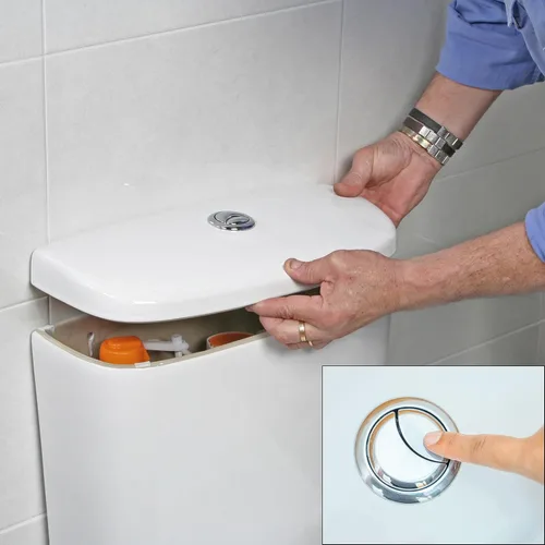 Vista 6 de uxcell Botón de tanque de inodoro con doble pulsador, botón de repuesto ajustable para tanque de agua de inodoro de 1.890 in (1.89 pulgadas)