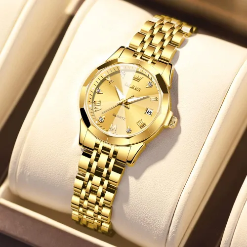 Vista 8 de OLEVS Womens Watches Stainless Steel Small Dress Fashion Luxury Watch Dorado