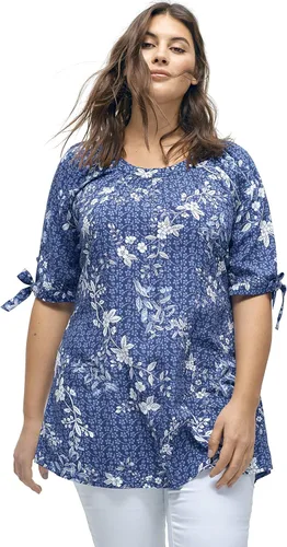 Vista 5 de Ellos Túnica con cuello redondo y mangas con lazo en talla grande para mujer