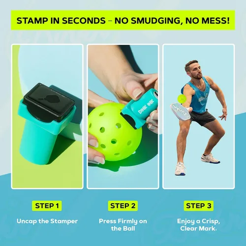 Vista 5 de Dink Ink Sello de Pickleball – Manera Divertida de Marcar tus Pelotas de Pickleball Gran Regalo para los Amantes del Pickleball Fácil de Usar