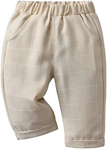 Vista 29 de IDOPIP Trajes de otoño e invierno para niños pequeños, camisa de manga larga con corbatín + chaleco + pantalones largos, overoles