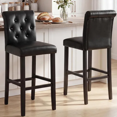 Vista 5 de LSSBOUGHT Taburetes de bar de 30 '' con botón trasero para isla de cocina
