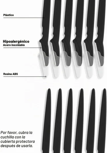Vista 3 de MoHern Herramienta de dermaplaning para la cara, 30 piezas de maquinilla de afeitar Dermaplane para la cara, maquinilla de afeitar multiusos