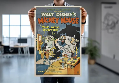 Vista 7 de Mickey Mouse - Walt Disney Movie Poster (The Mad Doctor) (Size: 24" x 36") (Laminated Poster)